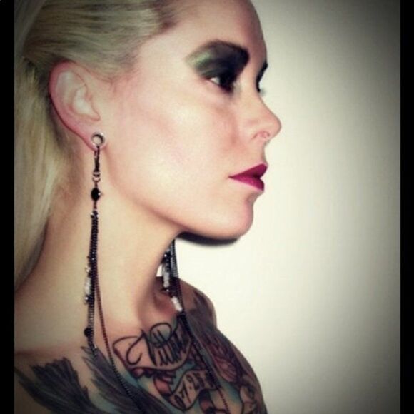 Hand crafted moonstone pyramid spike long earrings new without tags - Picture 6 of 6